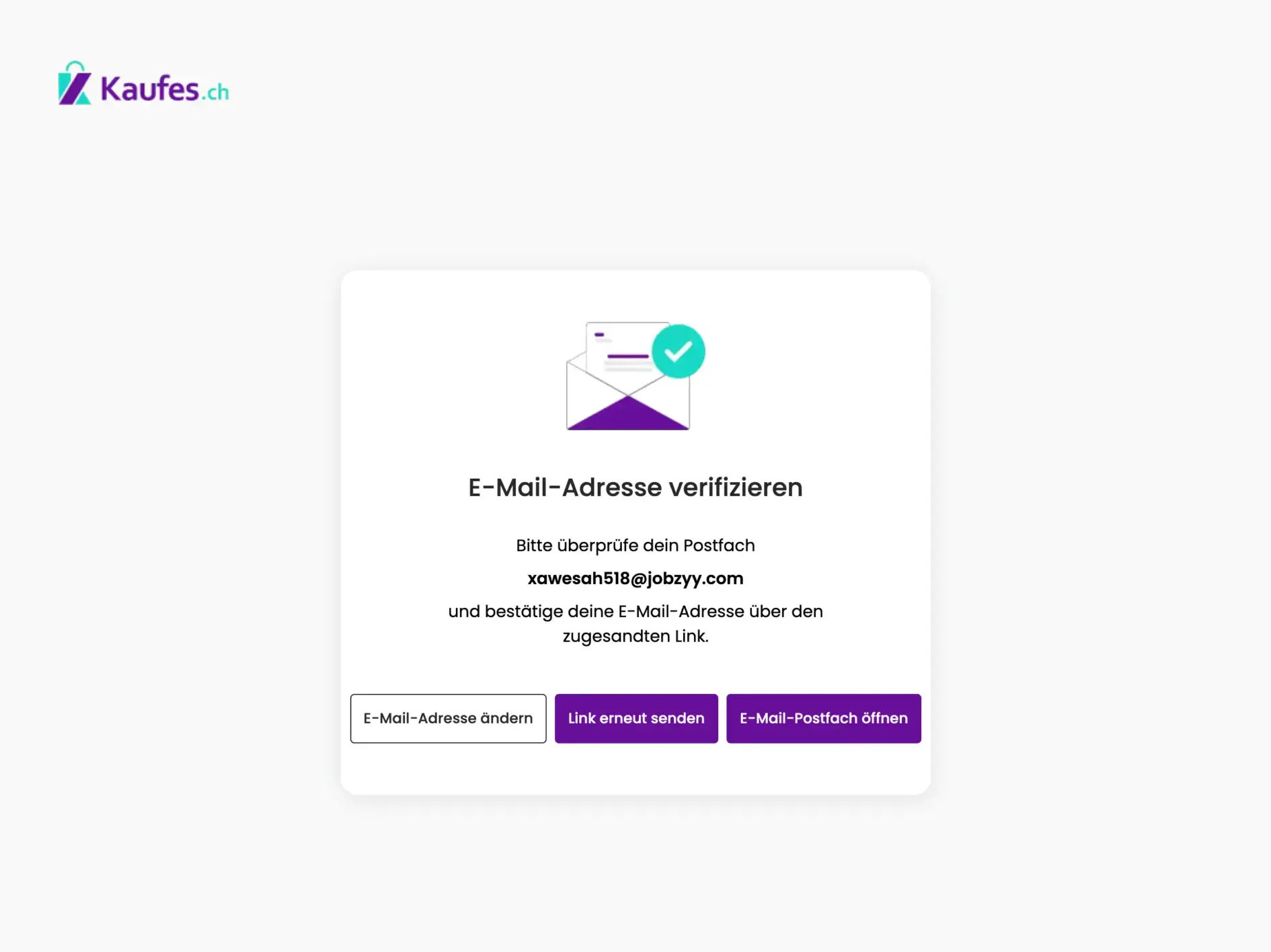 Bitte überprüfe deinen E-Mail-Posteingang
